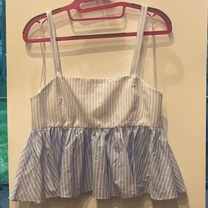 Blue and white medium tank top by Zara.